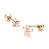 [Dorocy] 14K Kwing Kwing Sparkling Flower Q Piercing (2 Types) (1 Piece)