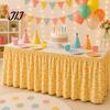 Easy Install Table Skirt with Elastic Floral Fruit Skirt, 6Ft x 29.5in Pleated Home Dining Decor Teacher Desk for Classroom, Office Decor, Party