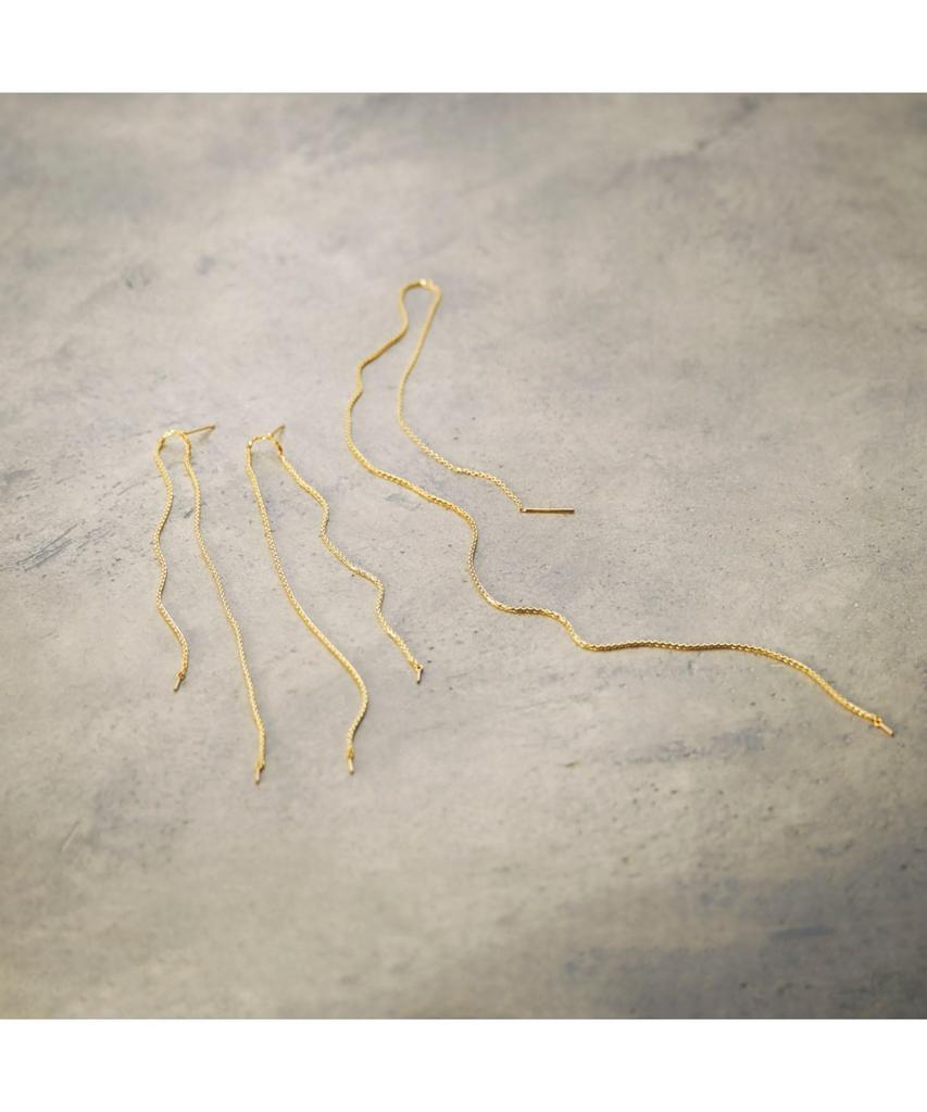 Серьги K10 Spike Тройные серьги-пусеты 40576532 Желтое золото 00 [Кокошник] Женские (100)