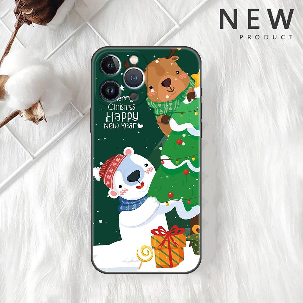 Рождественский чехол со снеговиком для Apple iPhone 14 11 13 12 Pro 7 XR X XS Max 8 Plus 6 6S 14Pro, черный мягкий чехол для телефона