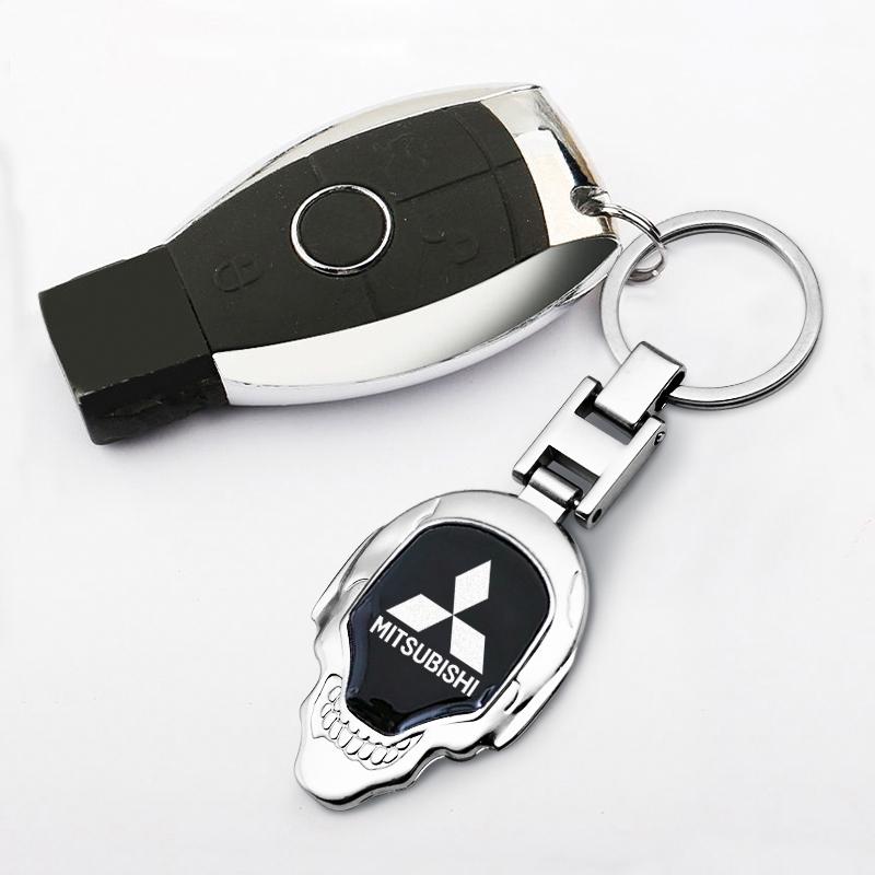 Zinc Alloy Car Key Ring Decoration Metal Keychain For Mitsubishi Eclipse Galant Mirage L200 Xpander Triton Colt Pajero