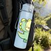 1PC Green Dinosaur Character 750ml Color Plastic Sports Water Bottle Leakproof Flip Straw Lid Suitable for Sports Office Home Use