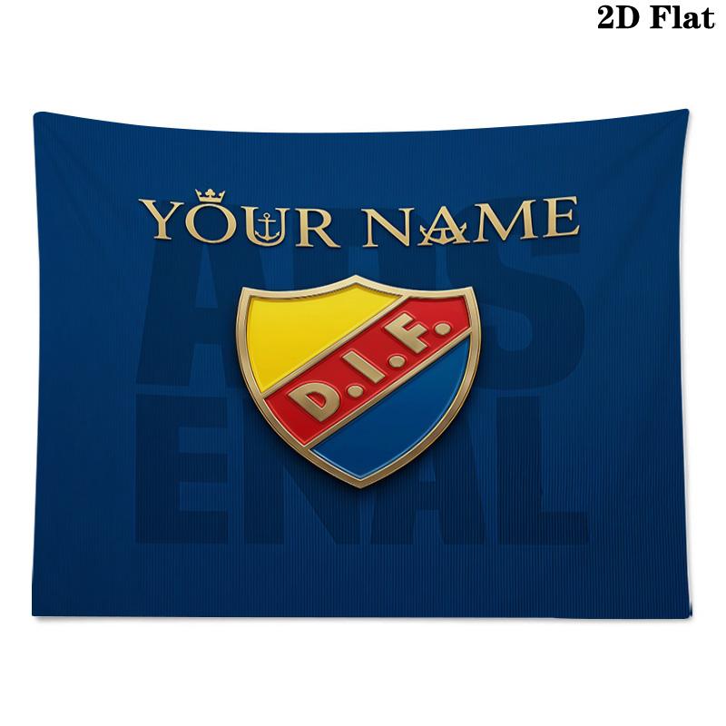Custom Name Djurgardens IF Printed Tapestry – Wall Hanging for Bedrooms, Dorms, and Home Decor