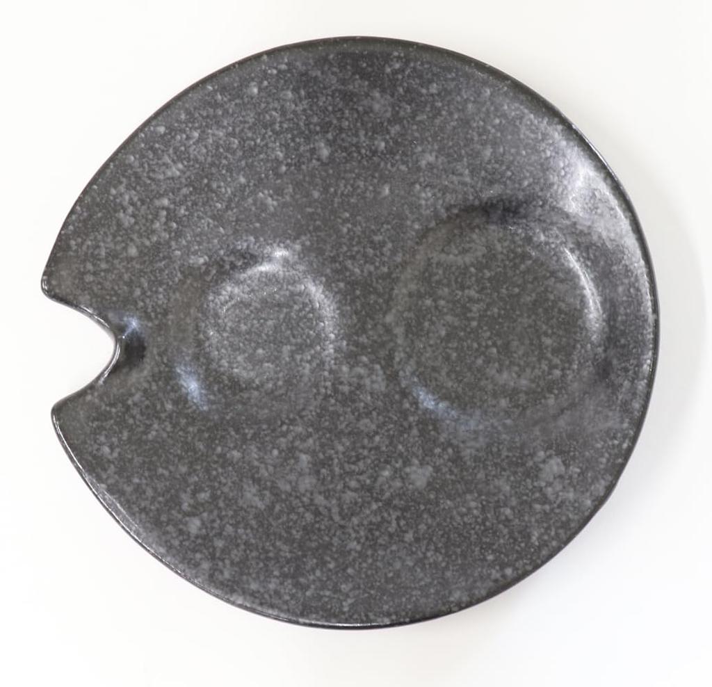 Set of 10 Welcome Plates for Cold Sake x 15 x Japanese Tableware for and Izakayas Silver-Black [15.5 2cm] Restaurants, Inns,