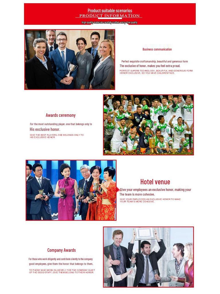 Electroplated Rose Flower Trophy with Lid for Sports Competitions