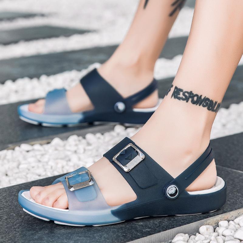 2024 Новые летние туфли Hole Shoes Men's Thick Sole Baotou Half Slippers Outdoor Men's Beach Sandals