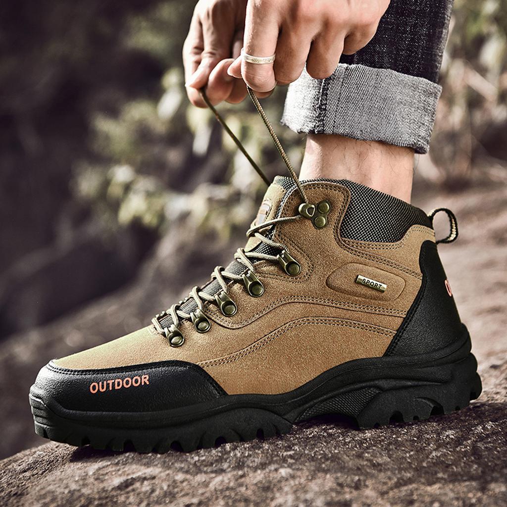Модная зимняя мужская уличная спортивная обувь на шнуровке, сохраняющая тепло, альпинистские ботинки