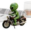 Alien Riding Motorcycle Statue Resin Outdoor Garden Sculpture Unique Lawn Decor For Backyard Patio Porch Terrace Balcony Party