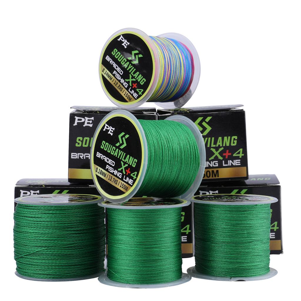 SOUGAYILANG 4-Strand Fishing Line 150M 0.10MM-0.40MM 100% PE Durable Wire Floating Line Strong Line Pesca Braided Fishing Lines