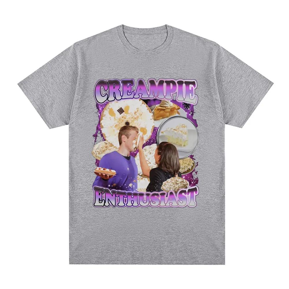 Футболка с графическим принтом Creampie Enthusist Meme Модная футболка Harajuku Retro с короткими рукавами Повседневная футболка большого размера