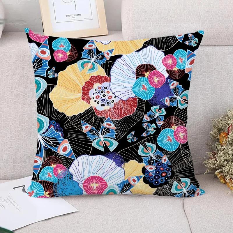 Butterfly Flower Decorative Pillowcase Living Room Office Home Pillowcase Car Ornaments