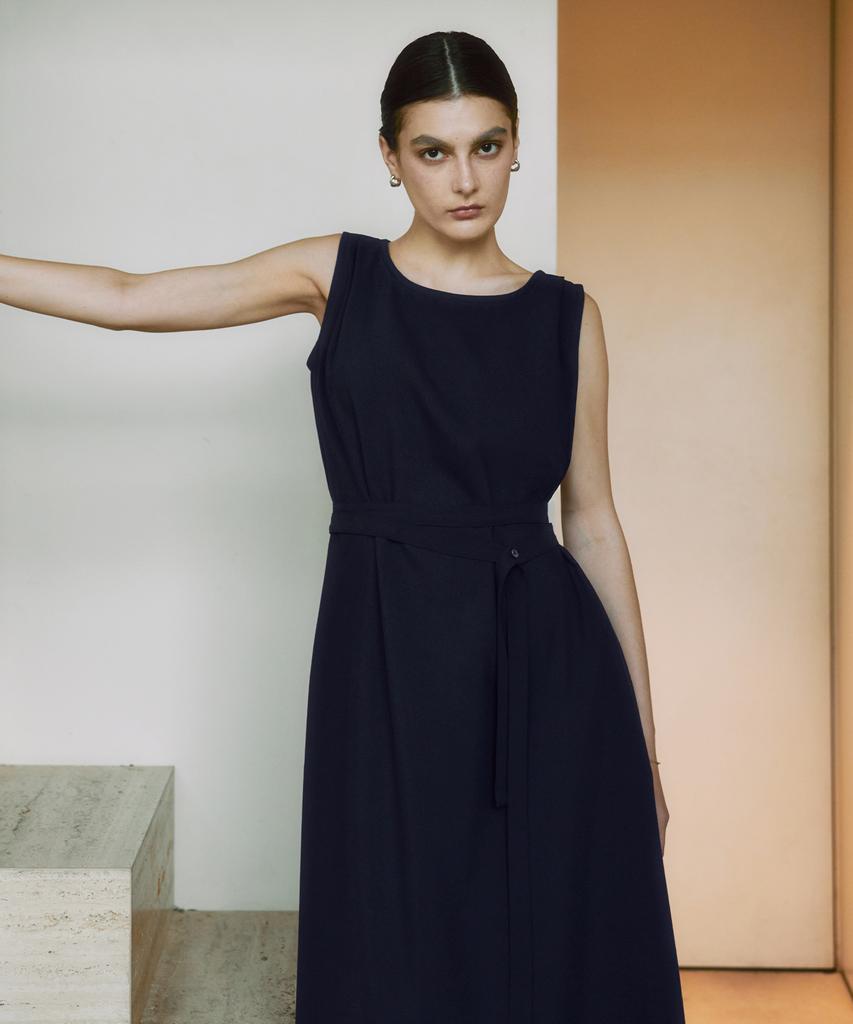 Zero Street Lezero Belt Sleeveless Dress / Navy
