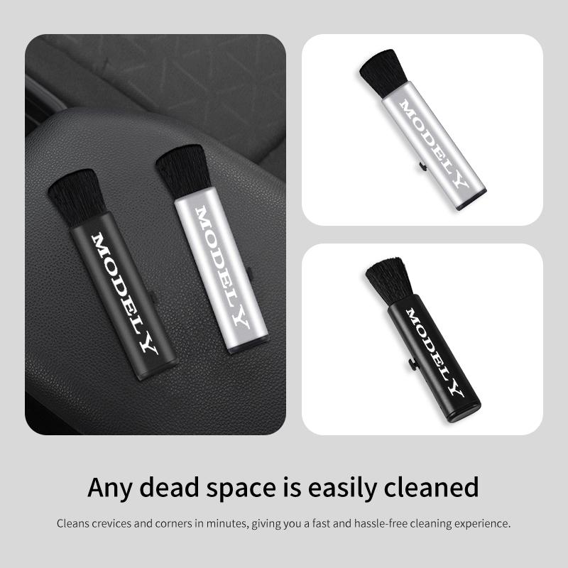 Car Retractable Cleaning Brush Outlet Dusting Small Brush Interior Accessories For Tesla Model 3 Y S X 2021 Juguete Roadster