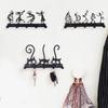 Wall-Mounted Coat Rack Vintage Black Metal Key Holder with Hooks Ideal for Hanging Coats, Hats, and Clothes, Stylish Wall Hanger