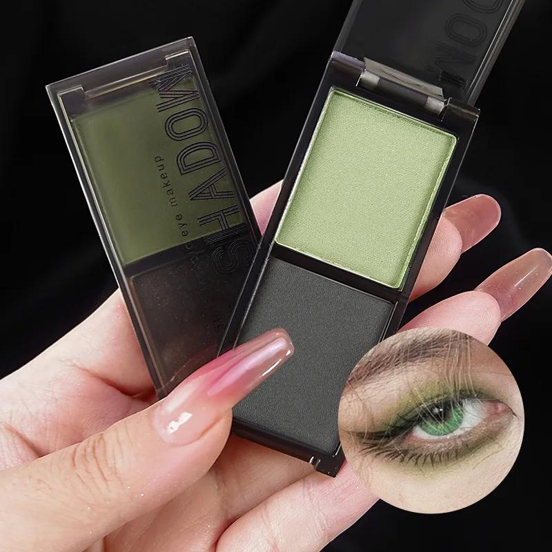 Smoky Glitter Blue Eyeshadow Palette 2- Red Black Green Matte Eye Shadow Dark Punk Eyes Pigment Halloween Eyeshadow Makeup