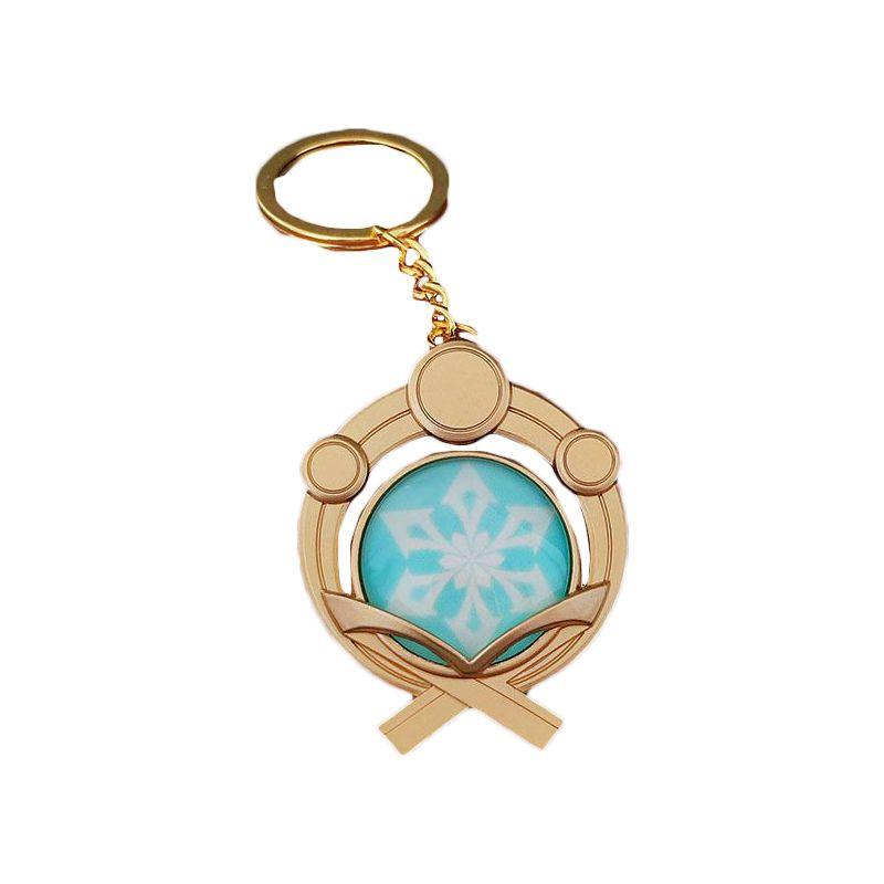 Брелок Genshin Impact Семь Элементов с Дизайном Гео Анемо Электро Дендро Гидро Пиро Крио