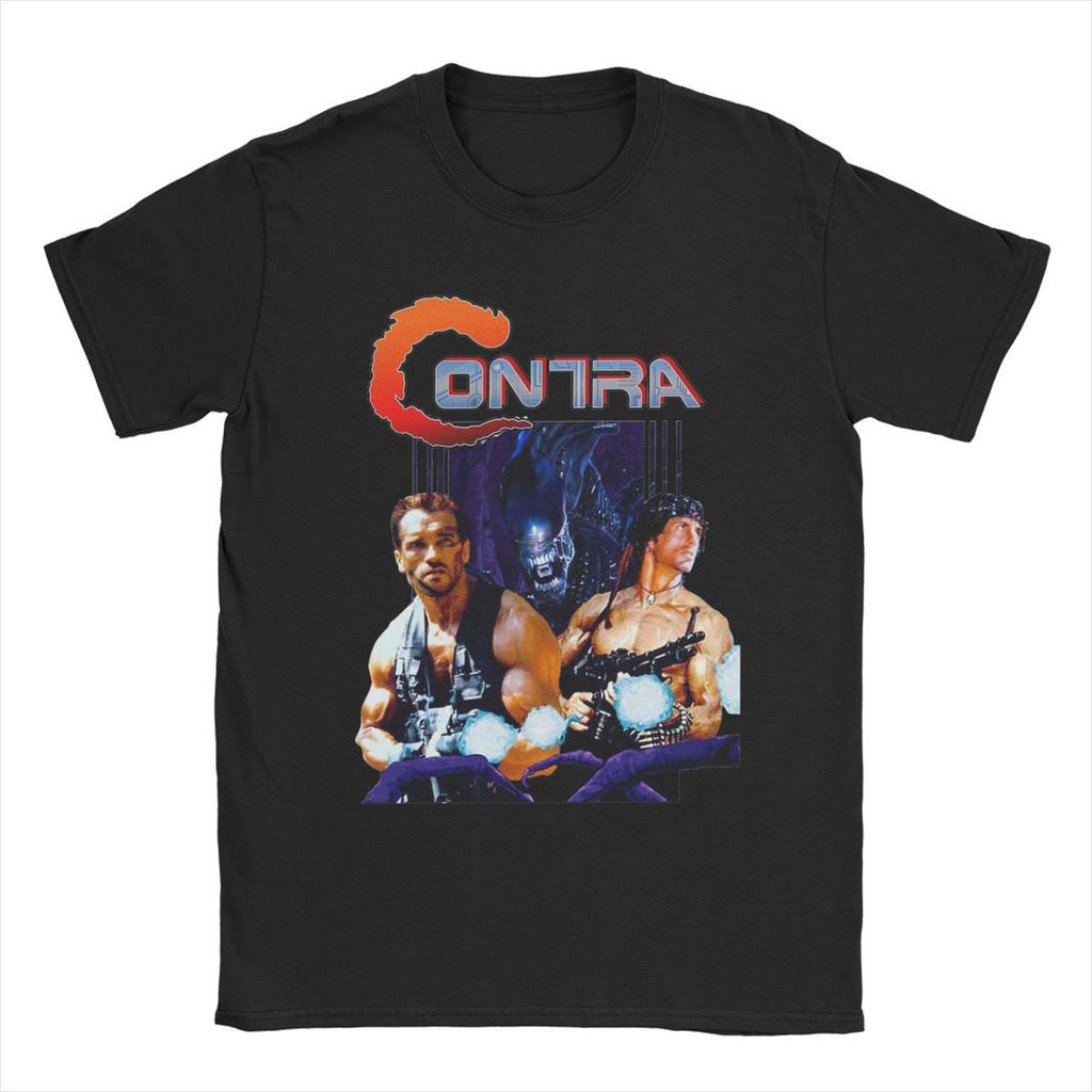 Мужская футболка Contra Movie Игра Одежда из чистого хлопка Новинка Футболка с коротким рукавом и круглым вырезом Футболка с принтом