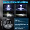 5-3/4'' 5.75 Inch Motorcycle LED Headlight with High Low Beam White Light 5.75 Inch Round Light