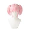 Heat-resistant Pink Cosplay Wig with Bun, Short Hair, Costume Wig + 3 Bonus Items: Dedicated Net, Hairpins, and Memo Pad
