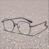 Stainless Steel Big Square Anti Blue Light Lens Glasses Ultra Light Metal Frame Computer Eye Protection