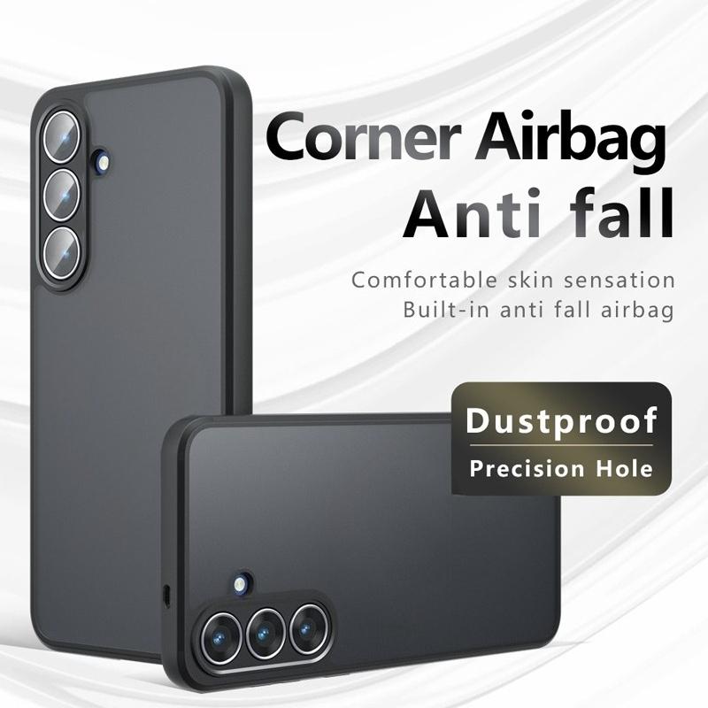 Чехол для Samsung Galaxy S25 FE Ударопрочный Матовый на ощупь Матовый PC+TPU Защита от отпечатков пальцев Прозрачная крышка для Galaxy S25 fe