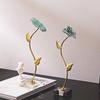 Nordic Luxury Metal Flower Decor Gold Leaf Flower Ornaments for Living Room Bedroom Household Desktop Decoration Gifts 1pcs