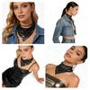 Sparkle Metallic Triangle Scarf, Adjustable Sequin Neck Bandana for Party
