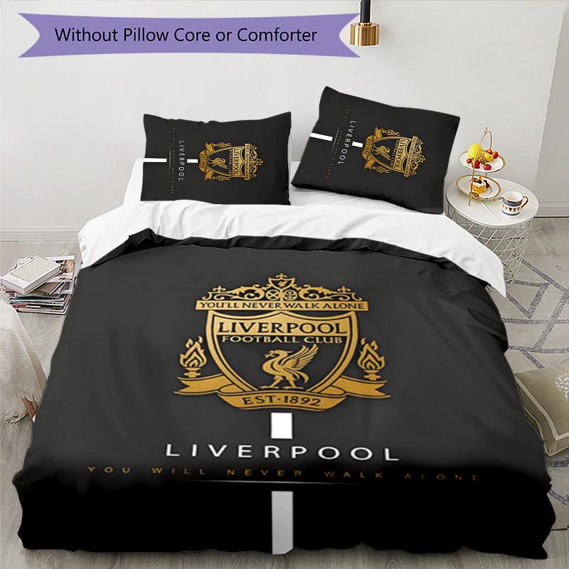 3pcs L-Liverpool (6) Design Cover Set - HD Printed Bedding with 1 Cover and 2 Pillowcases - Perfect for Home and Dorm Decor