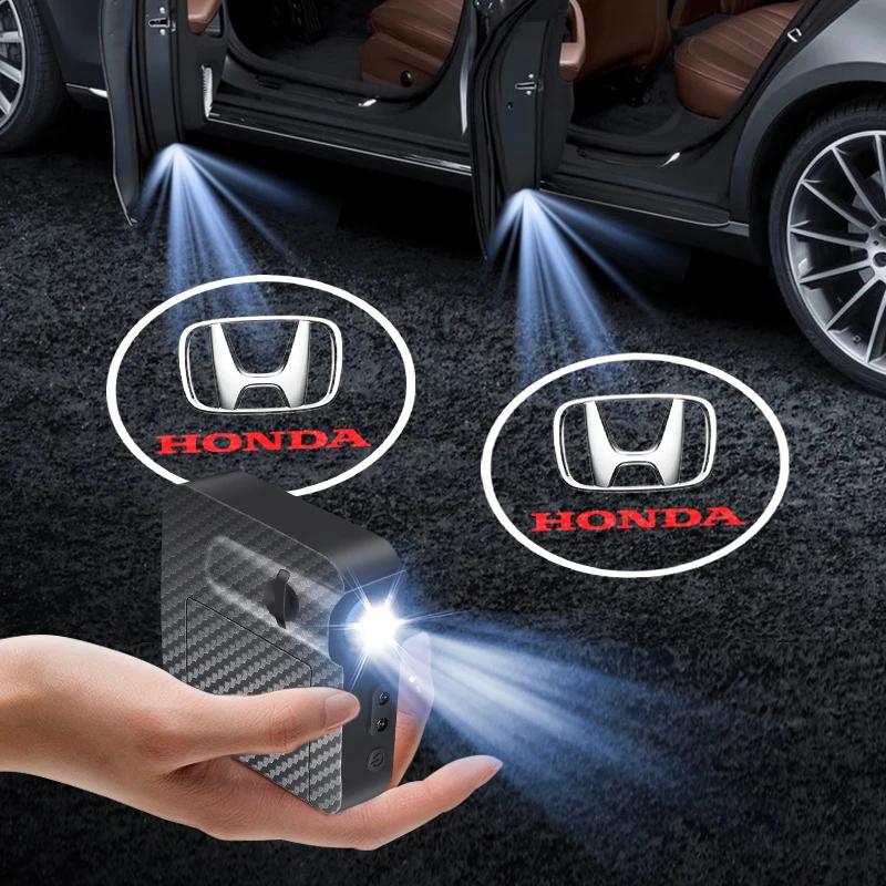 2pcs car door welcome light LED high-definition projection logo For Honda Odyssey Spirior CRV Civic XR-V HR-V City Accord