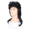 Black Brown Synthetic Mullet Wig Men's Wigs Vintage 80s Curly Permed Unisex Hairpiece for Cosplay, Party & Daily Use
