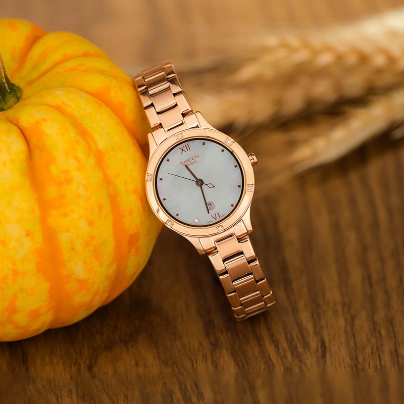 Casio Женские часы SHEEN цвета перламутра SHE-4546PG-3AUPR