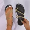 Plus Size 2025 Summer New Women’s Open Toe Slippers Round Toe Flat with Weave Outdoor Thong Sandals for Hot Sale Beach Slippers