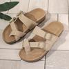 Fashion Aphixta Women Flip Flops Slides 3cm Cork Clogs Slippers For Women Summer Beach Sandals Outdoor Suede Clogs Sandals Metal Buckle
