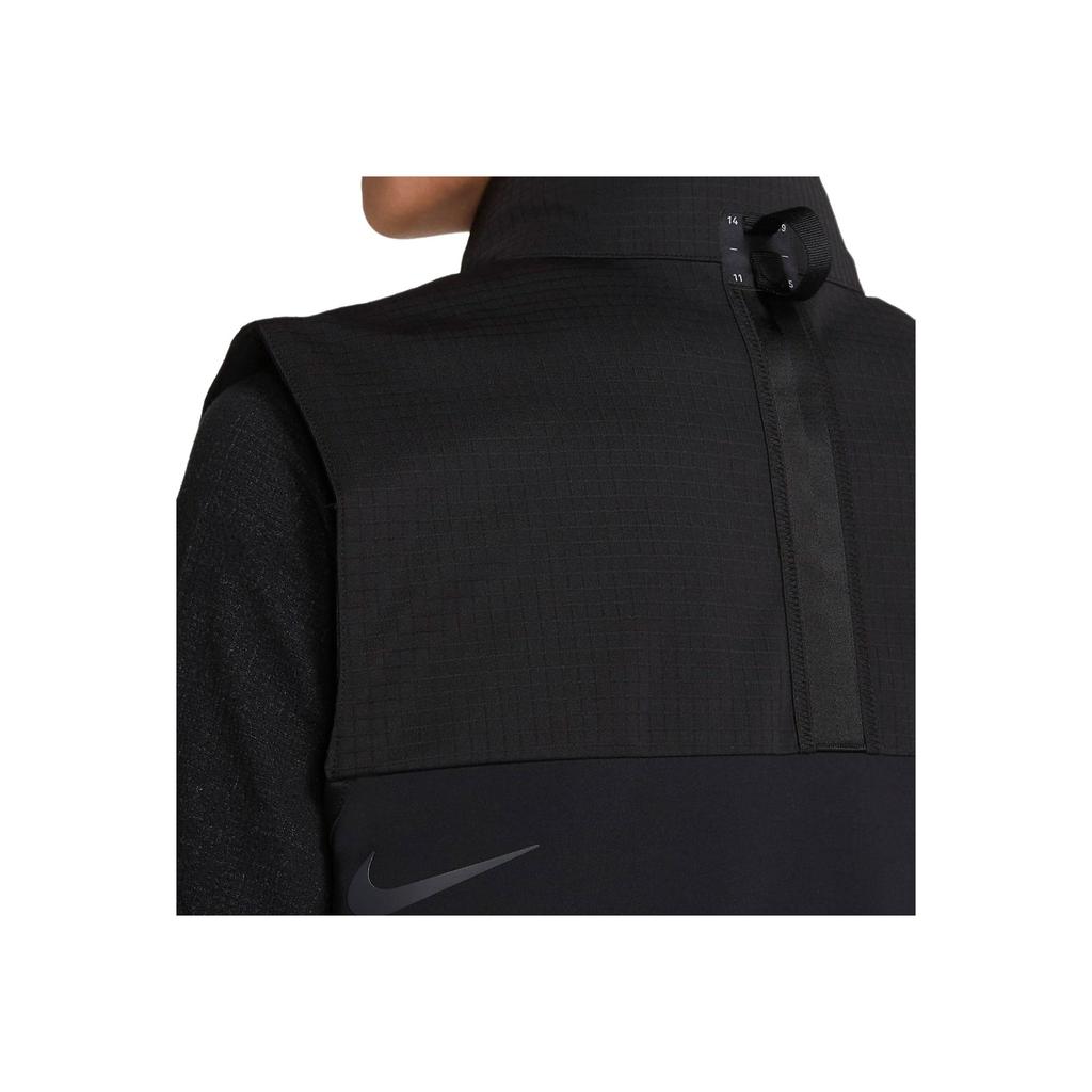 Nike Solid Color Casual Asymmetric Zipper Logo Print Stand Collar Vest Men Vests Black CZ9265-010