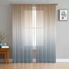 Brown Grey Gradient Sheer Curtains for Living Room Decoration Window Curtains for Kitchen Tulle Voile Organza Curtains
