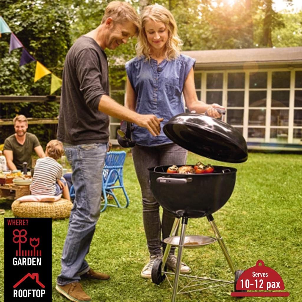 Weber Barbecue Diameter Original For Bonfire Stand Japanese Product 10 Year Thermometer Included 1341308 Black Stove, 57cm, Kettle, Charcoal, Camping,