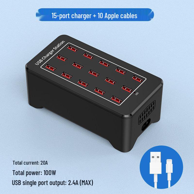 Многопортовое USB-быстрое зарядное устройство: Умная настольная зарядная станция для нескольких устройств