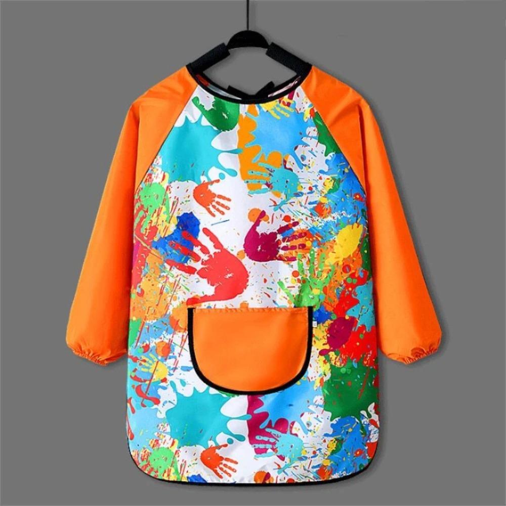 Long Sleeved Kids Painting Apron Polyester Baking Bibs New Cooking Apron