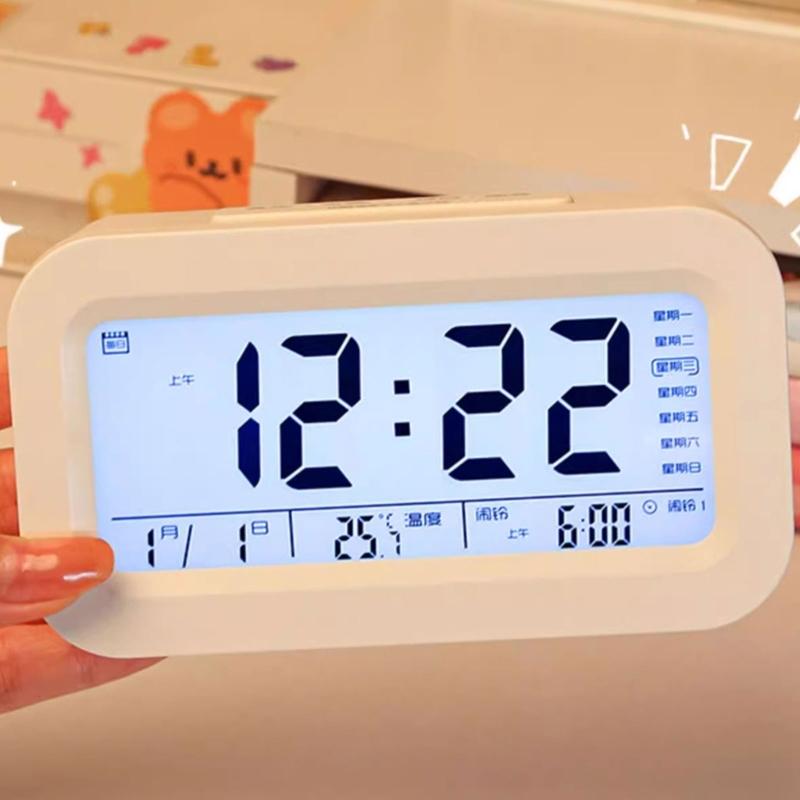 Мультяшные Губы-Сосиски ЖК-дисплей Настольные часы с функцией повтора сигнала Ночник Питание от батареек Цифровой будильник Декор