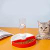 Миска для воды и корма для кошек, съемная, предотвращающая скольжение, большой вместимости, набор мисок для домашних животных с бутылкой-поилкой для помещений, красная/белая