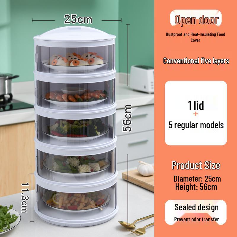 Многослойная утепленная крышка для еды: Пыленепроницаемый, сохраняющий свежесть пластиковый контейнер для хранения остатков