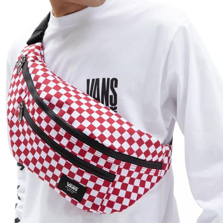 Vans С принтом в клетку, на молнии, полиэстер, нагрудная сумка, сумка через плечо, поясная сумка, унисекс, Красный VN0A2ZXX976