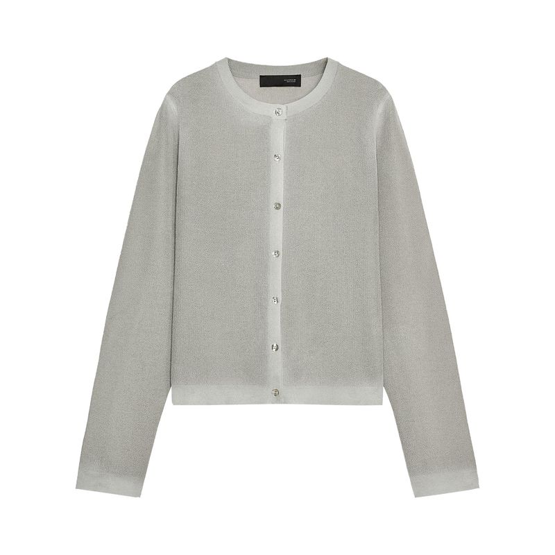 Zaprha 2025 Autumn New Women Fashion round Neck Long sleeve Gradient Effect Knit cardigan Outerwear 2893159