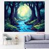 2D plane, 1 piece of redwood river sunlight reflection forest background fabric, suitable for home use and photography.