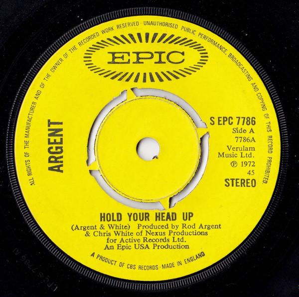 7-дюймовая пластинка ARGENT - Hold Your Head Up SEPC7786 Epic 1972 UK Рок Б/У