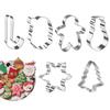 6-Piece Stainless Steel Christmas Cookie Cutters Set, Baking Molds for Fondant, Cheese, Pastry & Holiday Party Decor with Kids