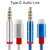 1 м до Type-C штекер аудио 3,5 мм кабель-адаптер AUX для автомобильного динамика Samsung