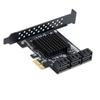 Карта расширения PCI-E на SATA 3.0, 4-портовый/6-портовый адаптер 6 Гбит/с для IPFS и Chia с чипом 88SE9215.