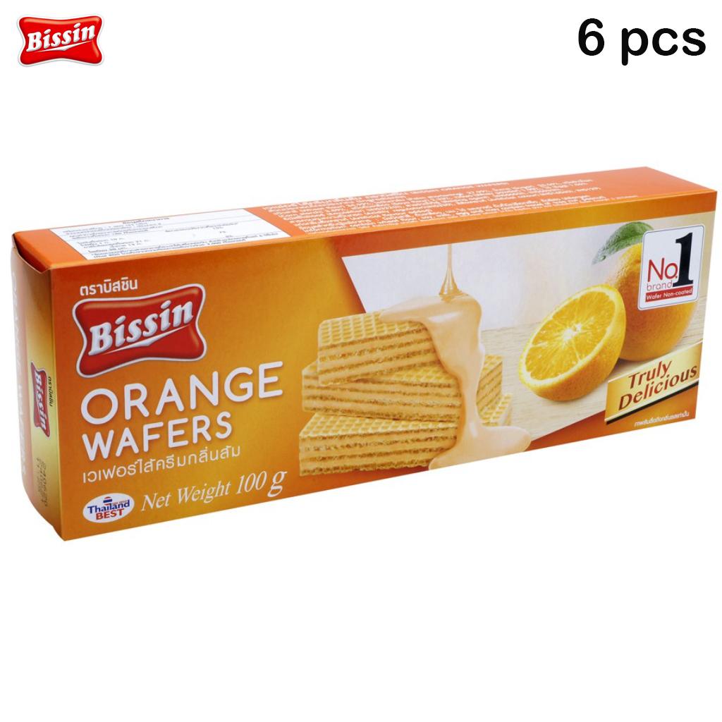 Bissin Апельсиновые вафли 100 г х 1 шт/3 шт/6 шт/12 шт - Thai Snack