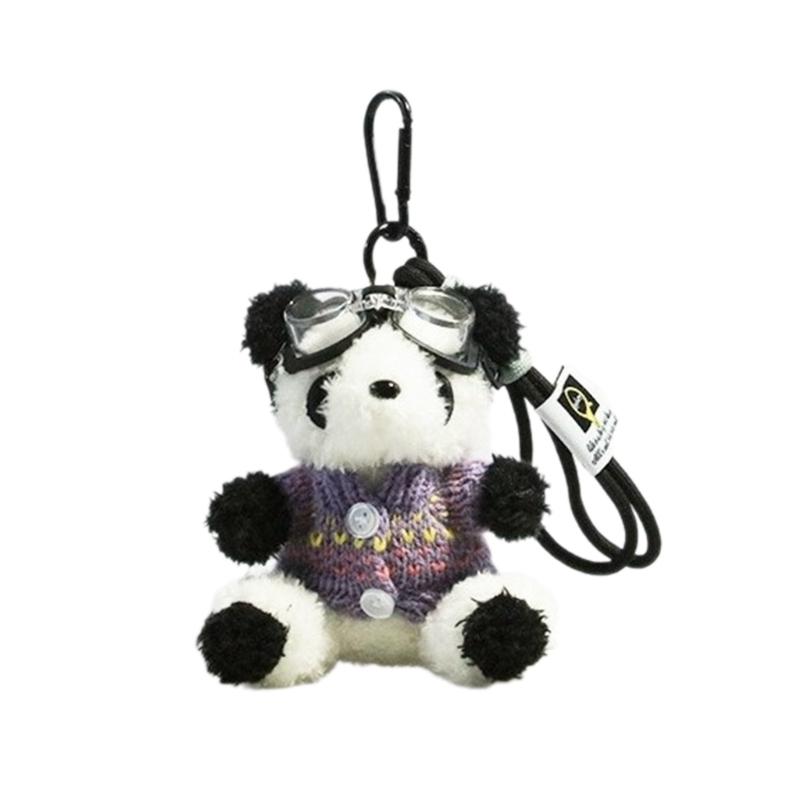 Adorable Pilot Bear Keychain Cute Flying Bear Pendant for Bags and Keys Pilot Panda Keyring Personalized Animal Decor